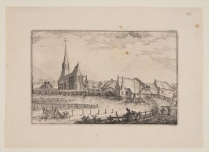 El pueblo de Zandvoort, desde las vistas de los alrededores de Haarlem (Plaisante Plaetsen) de Claes Jansz. Visscher
