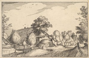Camino del pueblo, lámina 12 de Regiunculae et Villae Aliquot Ducatus Brabantiae de Claes Jansz Visscher