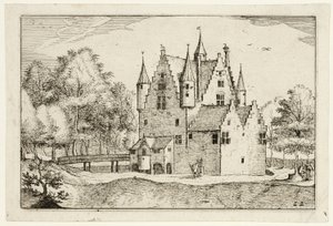 Un castillo, lámina 22 según Cuadros de granjas, casas de campo y aldeas rústicas (Praediorum villarum et rusticarum casularum icones)