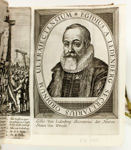 Álbum de grabados y panfletos políticos holandeses sobre el príncipe Mauricio de Orange y Johan van Oldenbarnevelt de Claes Jansz. Visscher II