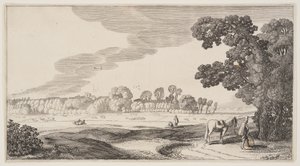 Vista de pastos, de Paisajes (Playsante Lantschappen) de Claes Jansz. Visscher II