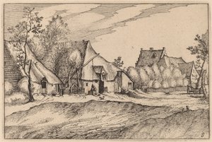 Granjas en un pueblo de Claes Jansz Visscher after Johannes van Doetechum, the Elder after Lucas