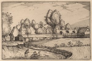 Camino a lo Largo de un Campo de Claes Jansz Visscher after Johannes van Doetechum, the Elder after Lucas