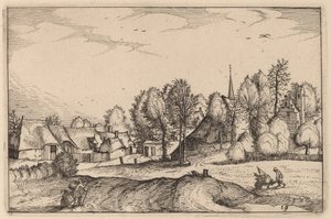 Camino hacia un Pueblo de Claes Jansz Visscher after Johannes van Doetechum, the Elder after Lucas