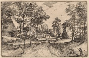 Camino del pueblo de Claes Jansz Visscher after Johannes van Doetechum, the Elder after Lucas