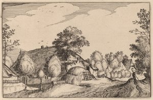 Camino del pueblo de Claes Jansz Visscher after Lucas van Doetechum after Master of the Small Landscapes after Johannes