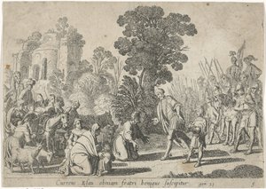 Reconciliación de Jacob y Esaú Historia de Jacob (título de la serie) de Claes Moeyaert