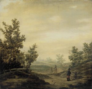 Camino en las dunas de Claes van Beresteyn (attributed to)
