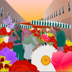 Mercado de flores en Columbia Road