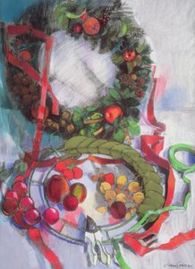 Haciendo guirnaldas de Navidad