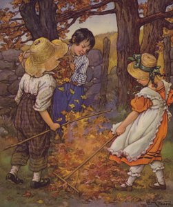 El jardín de los versos de un niño: Fuegos de otoño (litografía en color) de Clara Miller Burd