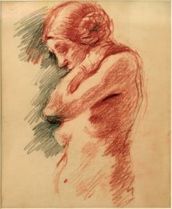 Desnudo femenino de pie, hacia la izquierda
