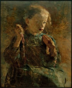 Niña bordando de Clara Siewert