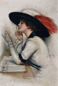 Una joven elegante votando en las elecciones de 1920 en los Estados Unidos, siglo XX de Clarence F. Underwood