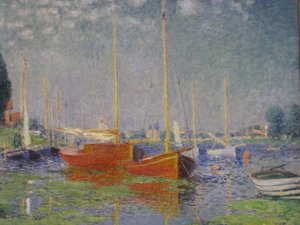 Barcos rojos en Argenteuil de Claude Monet