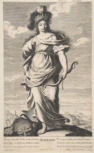 Semíramis de Las Siete Maravillas del Mundo, c.1639-40 (aguafuerte y grabado) de Claude (after) Vignon