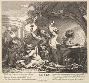 Fuego, siglo XVIII de Claude Augustin Duflos