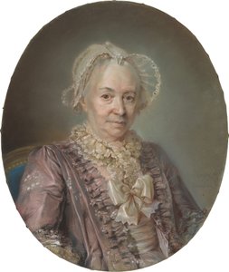 Una anciana con un vestido de seda malva de Claude Bornet