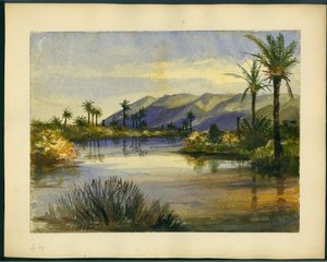 La boca del río Kishon y el monte Carmelo de Claude Conder
