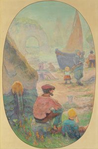 Pescadores en Etretat de Claude Emile Schuffenecker