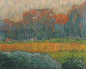 Paisaje con Figura y Casas de Claude Emile Schuffenecker