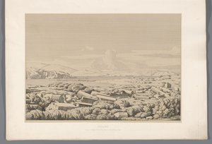 Gezicht op de Cycladen Cyclades (título sobre el objeto) Vistas de los sitios más famosos de la antigua Grecia (...) (título de la serie) de Claude Félix Théodore Caruelle d
