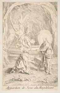 Cristo apareciendo a María Magdalena. Creadores: Claude Gillot, Jacques Gabriel Huquier de Claude Gillot, Jacques Gabriel Huquier