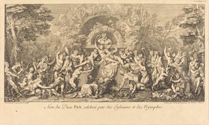 Fiesta del dios Pan celebrada por silvanos y ninfas