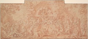 Estudio para el Festival del Dios Pan (La Fete du Dieu Pan) de Claude Gillot