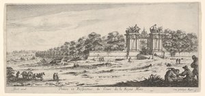 Vista de la puerta de la residencia de la Reina Madre, de la serie Vistas y nuevas..., ca. 1644 de Claude Goyrand