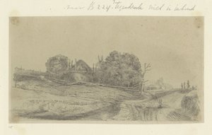 Paisaje con un pajar y un rebaño de ovejas Recueil de quatre-vingt-cinq estampes originales (título de la serie) de Claude Henri Watelet