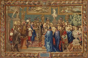 Una audiencia concedida por Luis XIV al Conde de Fuentes en el Louvre, 24 de marzo de 1662, ca. 1730