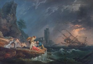 Un naufragio, c.1760-65 (óleo sobre lienzo) de Claude Joseph (after) Vernet