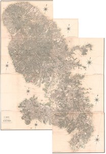 Mapa de la isla de Martinica, copiado de un original realizado en el año 1763. Copia realizada en 1797 por C.J. Sauthier a la edad de 60 años.