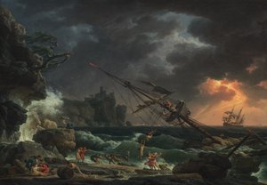 Naufragio en mares tormentosos (Tempete) de Claude Joseph Vernet