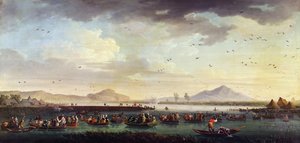 Carlos III de Borbón, Rey de España y del Reino de las Dos Sicilias cazando patos en el lago Patria en 1746, 1749