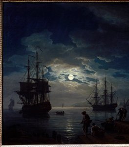 Pesca a la luz de la luna (detalle) de Claude Joseph Vernet