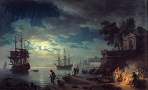 Pesca a la luz de la luna de Claude Joseph Vernet