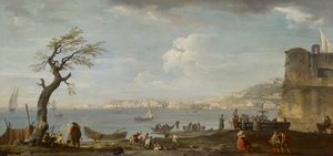 Nápoles, una vista de la bahía desde el norte, c.1742 de Claude Joseph Vernet