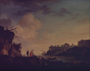 Ruinas cerca de la Boca de un Río, 1748 de Claude Joseph Vernet