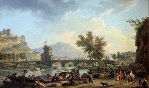 Los acercamientos de un taladro en 1774 de Claude Joseph Vernet