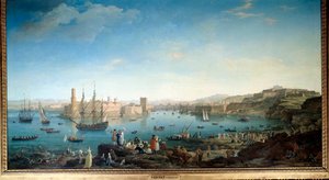 La entrada del puerto de Marsella en 1754. Pintura de Joseph Vernet (1714-1789) de Claude Joseph Vernet