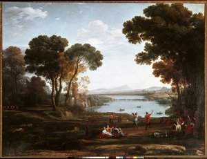 Paisaje con figuras danzantes