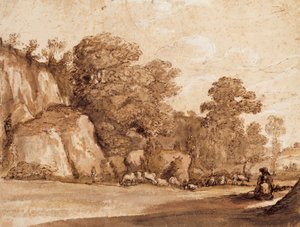 Una ladera rocosa de Claude Lorrain