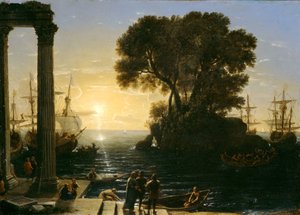 Escena costera con el embarque de San Pablo de Claude Lorrain