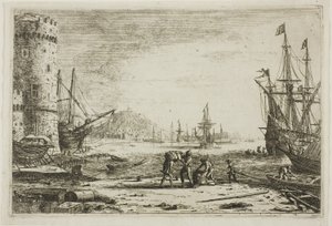 Puerto con una gran torre de Claude Lorrain