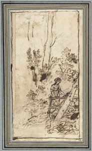 Mujer joven junto a una valla en un bosque
Estudios de animales del Álbum de Animales. (título de la serie) de Claude Lorrain