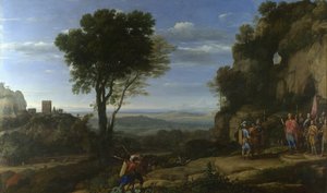 Paisaje con David en la Cueva de Adulam, 1658 de Claude Lorrain