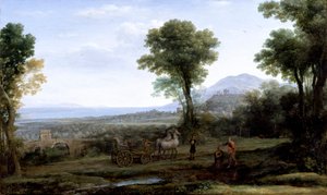Paisaje con San Felipe bautizando al eunuco, 1678