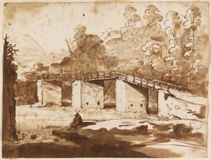 Paisaje con un puente de Claude Lorrain